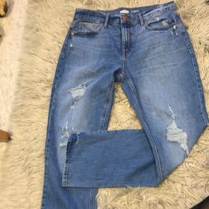 Medium wash ripped denim jeans